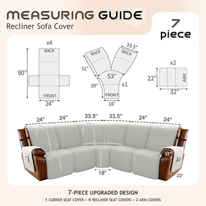 Arfntevss Waterproof Recliner Sectional Couch Covers - Image 5