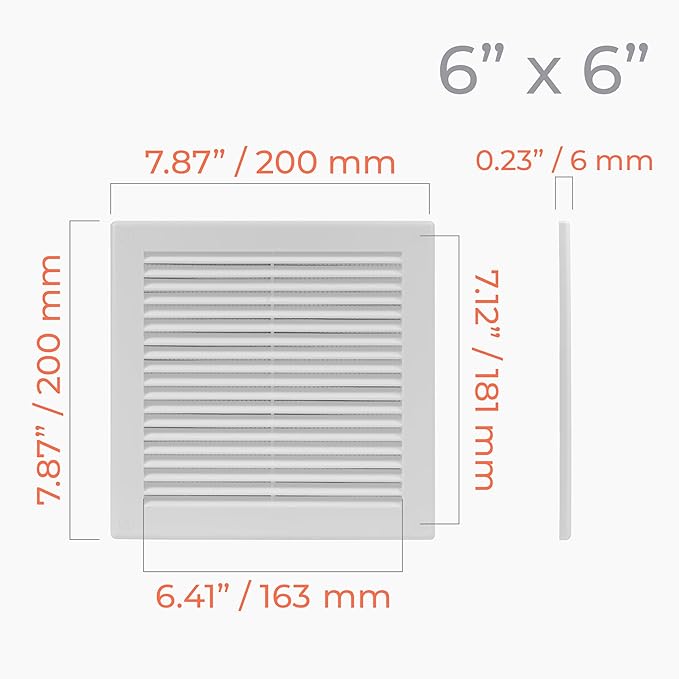 8" x 8" Square Air Vent Cover – White Plastic Vent Deflector - Image 4