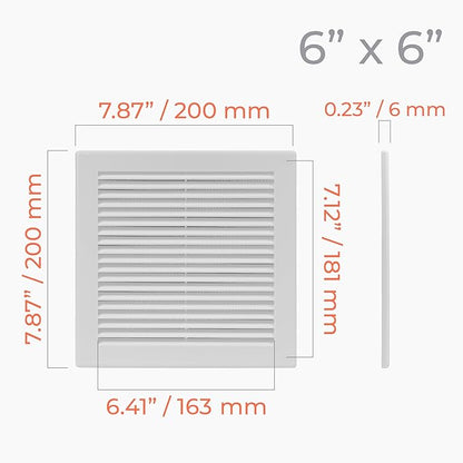 8" x 8" Square Air Vent Cover – White Plastic Vent Deflector - Image 4