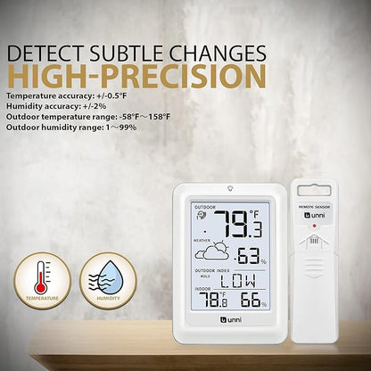 Indoor Outdoor Thermometer Wireless Weather Station, Temperature Humidity - Image 6