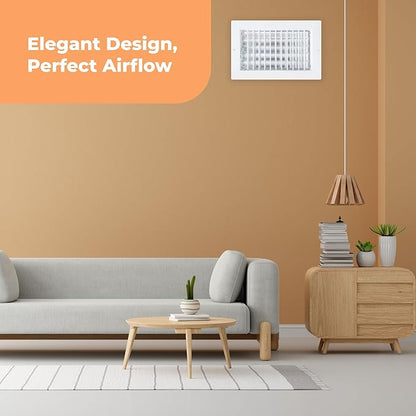 Aluminum 10 x 6 In Heater Vent Deflector Wall AC Grille – Premium Register Vent - Image 8
