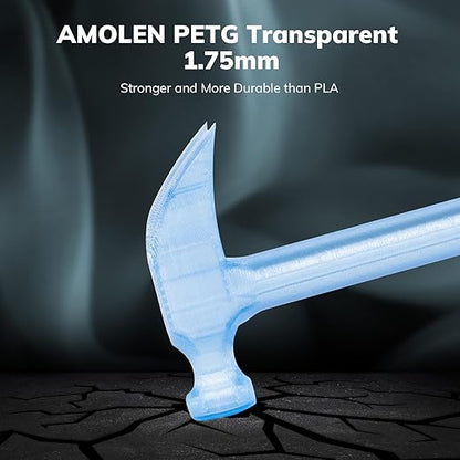 AMOLEN Rapid PETG Transparent 3D Printer Filament 1.75mm +/-0.02mm, 500mm/s - Image 5