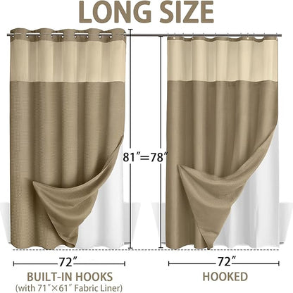 No Hook Shower Curtain and Liner Set - Image 6