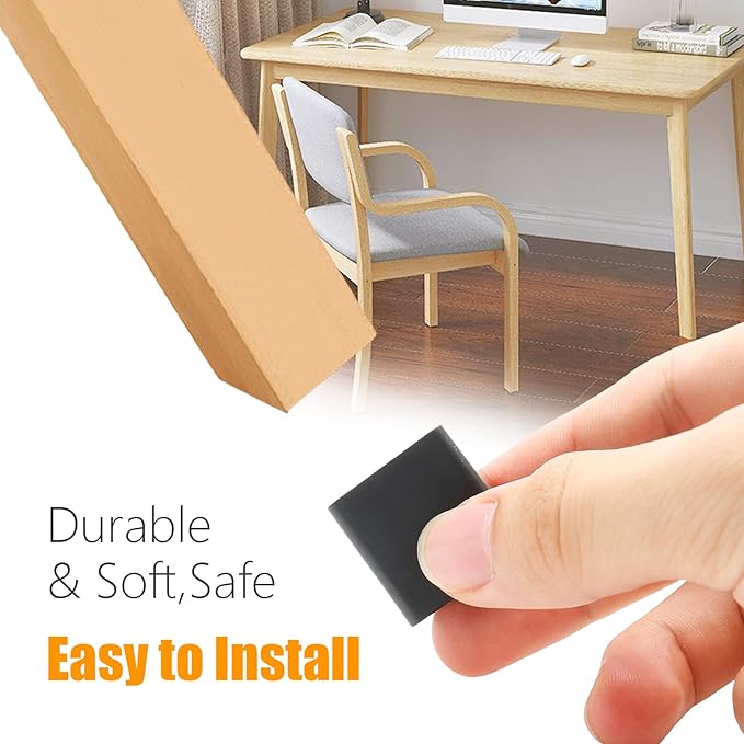 12PCS Square Rubber Furniture Leg Caps 1 Inch x 1 Inch Square Chair Leg Caps - Image 4