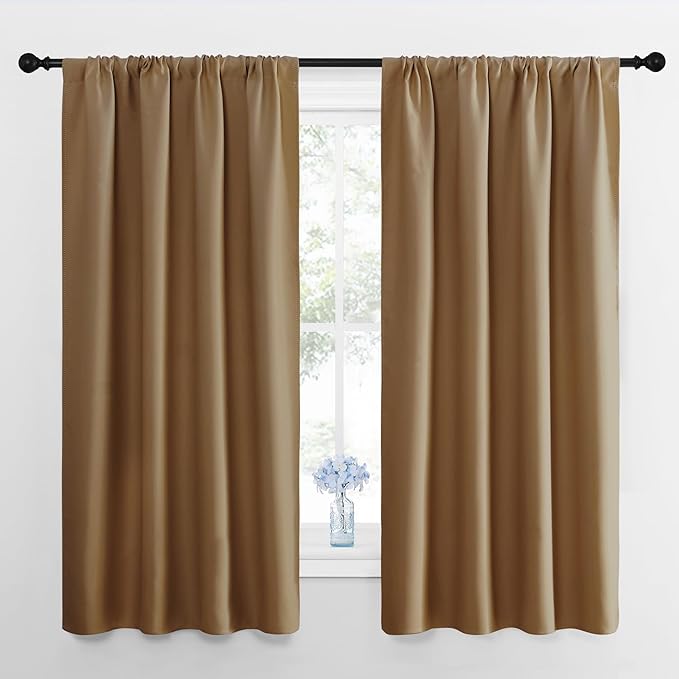 NICETOWN Gold Brown Blackout Curtains Panels by NICETOWN