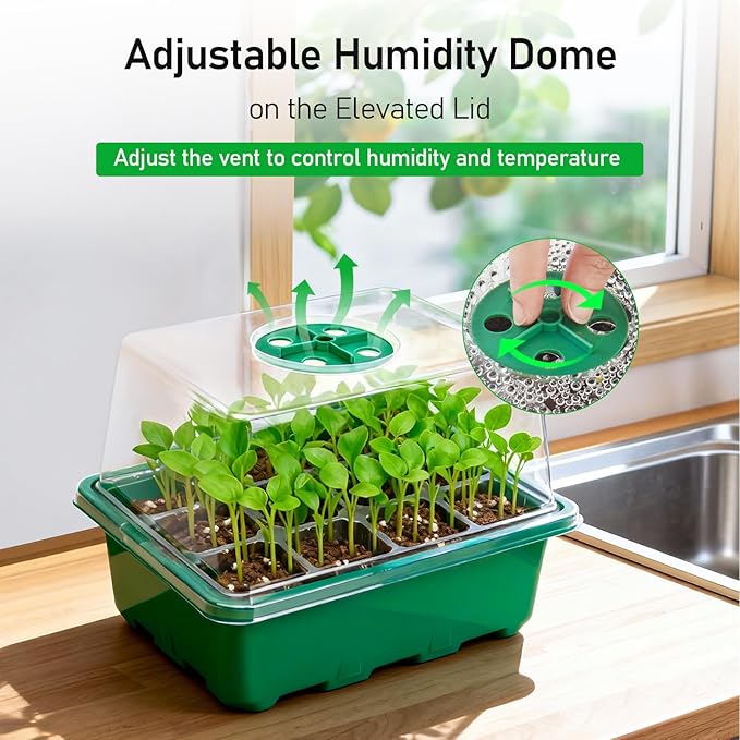 MIXC Seed Starter Tray with Elevated Lid, 120 Cells Seed Starter Kit with - Image 3
