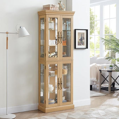 Lighted Glass Curio Cabinet by Unknown