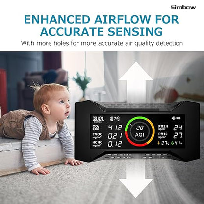 8-in-1 Air Quality Monitor Indoor, CF-20 Portable Air Quality Tester CO2 - Image 7