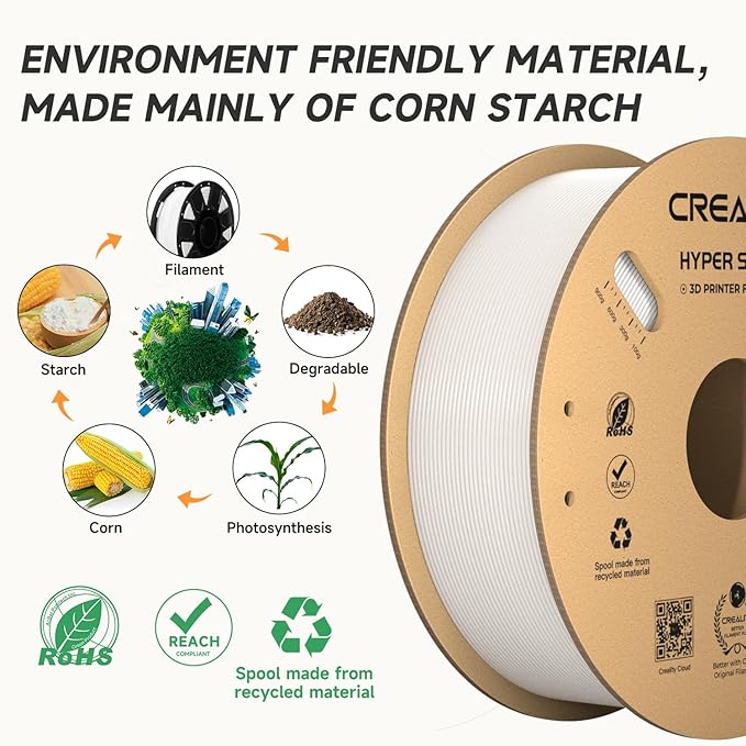 Official CREALITY Hyper PLA Filament 1.75mm White 2KG, 30-600mm/s High Speed - Image 6