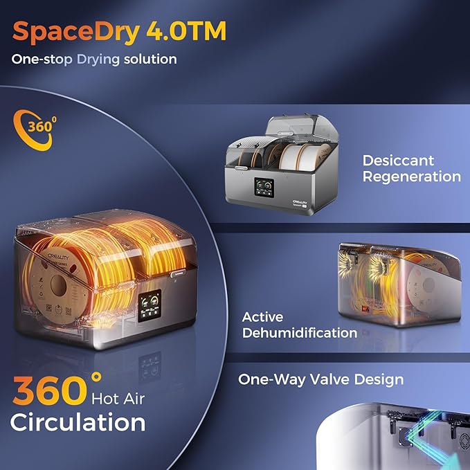 Creality Filament Dryer 4 Spools, Space Pi X4 Filament Storage Box: Dual - Image 5