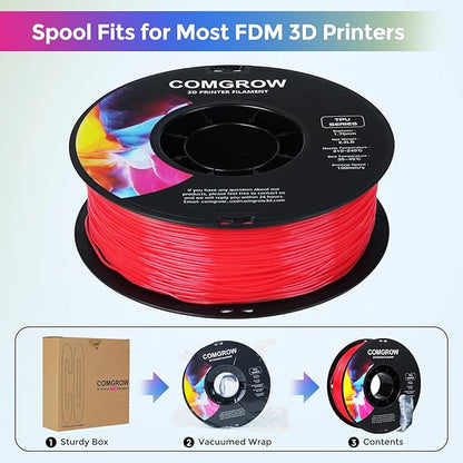 Comgrow TPU Filament 1.75, 3D Printing Filament, Flexible 3D Printer Filament - Image 5