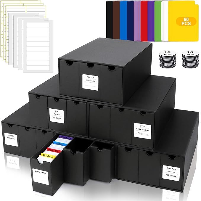 Trading Card Storage Box, Includes 18-600 CT Boxes & 60 Card Dividers, Trading - Image 8