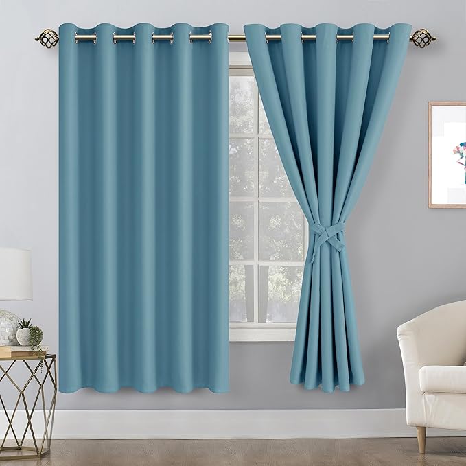 Hiasan Blackout Curtains for Bedroom, 60 x 63 Inches Length - Image 2