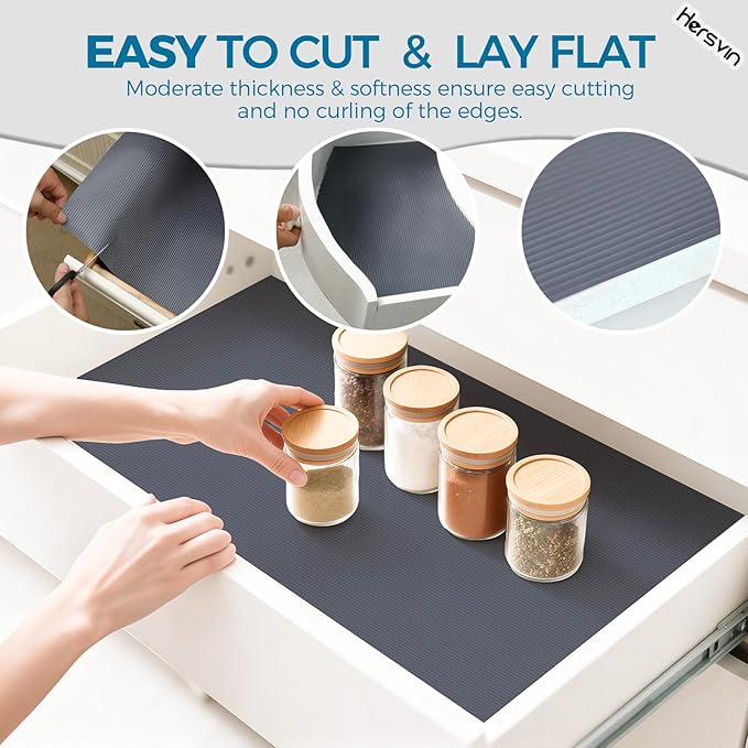 Hersvin Shelf Liners 24 in x 20 ft EVA Drawer Mats, Non-Adhesive Cupboard Pad - Image 5