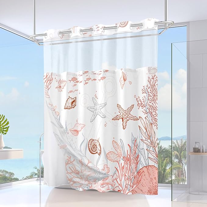 Extra Long No Hook Shower Curtain - Image 2