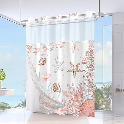 Extra Long No Hook Shower Curtain - Image 2
