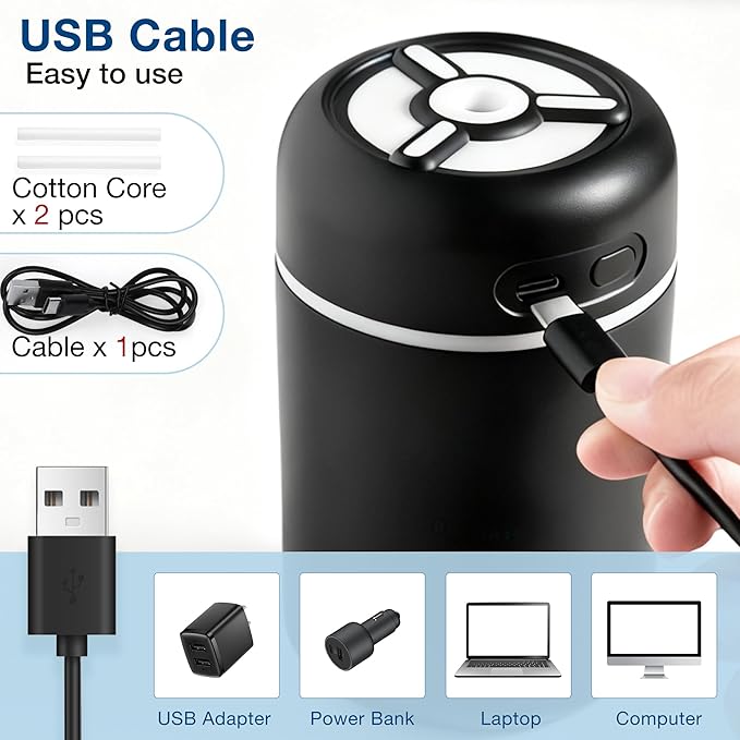 Portable Mini Humidifier, 300ml USB Cool Mist Small Humidifier - Image 7
