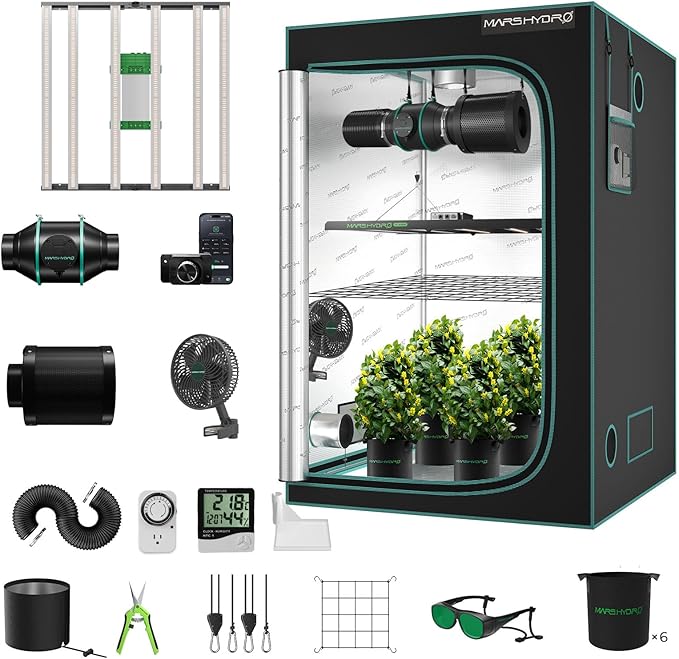 MARS HYDRO 4x4 Smart Grow Tent Kit Complete System, 480W FC-E4800 APP WiFi by MARSHYDRO