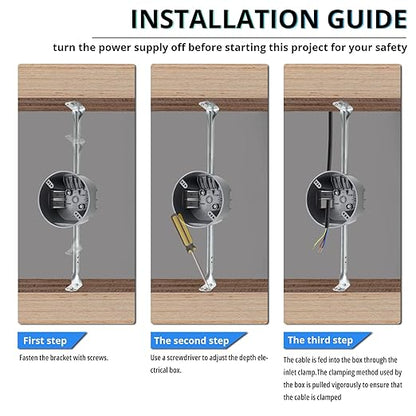 MAKERELE Adjustable Round Ceiling Box Outlet, 20 Cubic-inches Round Ceiling Bar - Image 5
