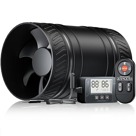 4 Inch Inline Duct Fan with Humidity Sensor and Remote, Upgraded 6-speed by ONVEAN