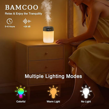 Portable Small Humidifier, 650ml Colorful Mini Humidifier - Image 2