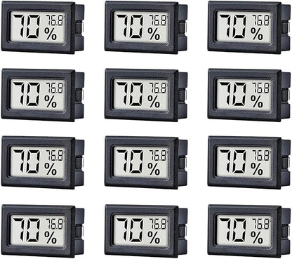 12 Pack Pgzsy Mini Small Digital Electronic Temperature Humidity Meters Gauge by Pgzsy