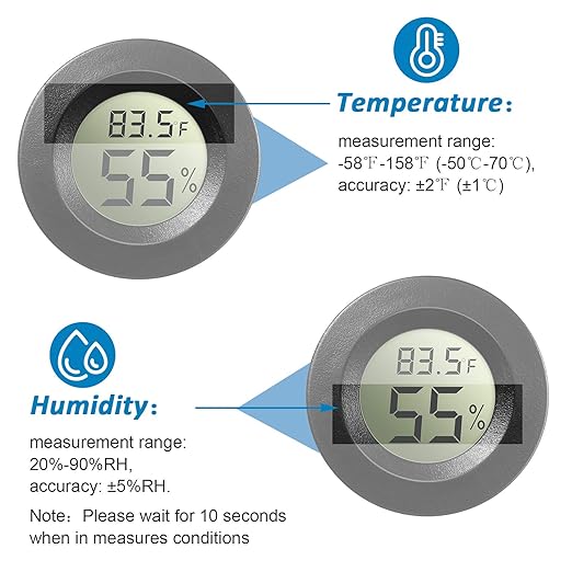 Weewooday 8 Pcs Mini Hygrometer Thermometer Round Digital Humidity Gauge - Image 3