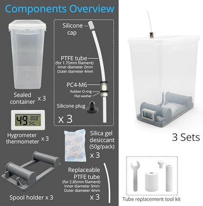3 Sets 3D Printing Filament Storage Box, 5.8L Dryer Box Continuous Filament - Image 6
