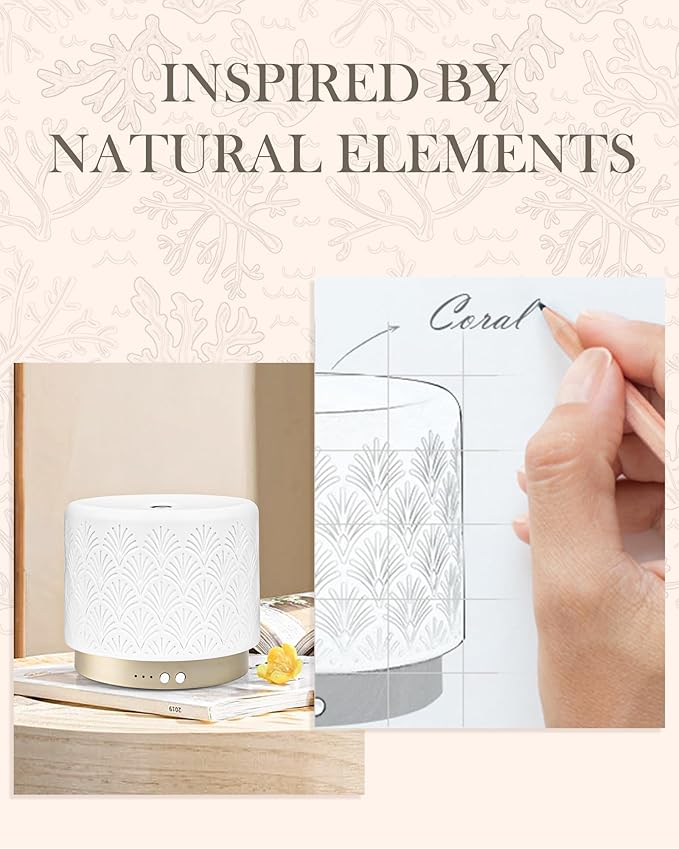 Ceramic Essential Oil Diffuser 280ml- Aromatherapy Diffuser - Image 4