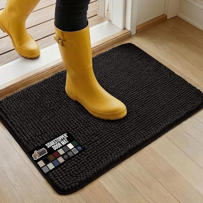 GORILLA GRIP SOAKSTOPPER Dog Door Mat, 30x20 Machine Washable Rug Absorbent by GorillaGrip