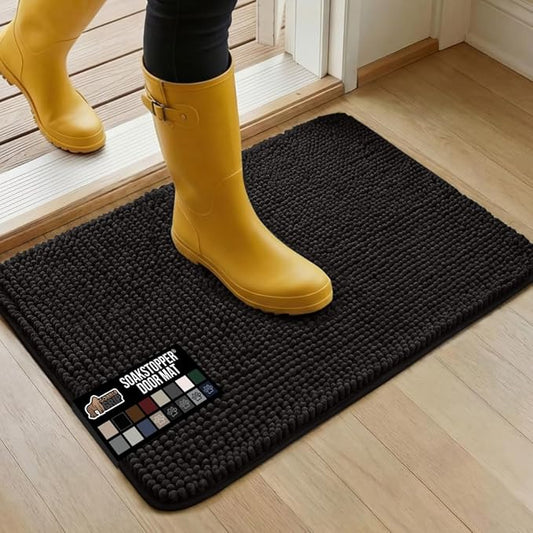 GORILLA GRIP SOAKSTOPPER Dog Door Mat, 30x20 Machine Washable Rug Absorbent by GorillaGrip