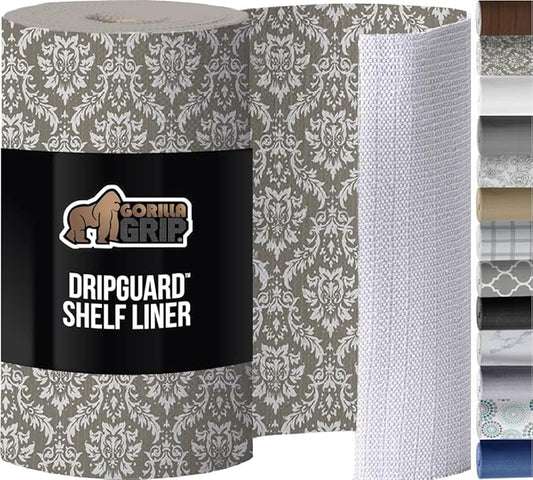 GORILLA GRIP DripGuard Shelf Liner, Non-Adhesive Drawer and Kitchen Cabinet by GorillaGrip