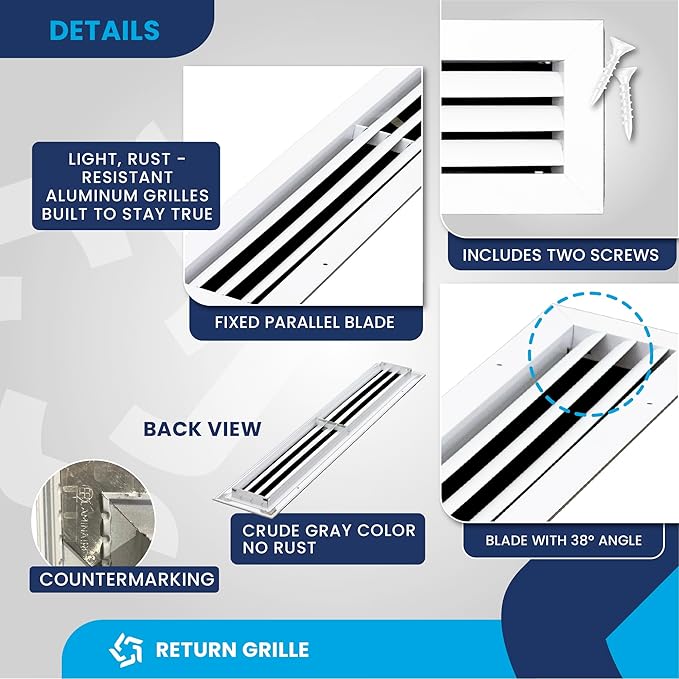 30x4 Inch Air Return Vent Cover Decorative – Premium Aluminum AC Vent Cover - Image 9