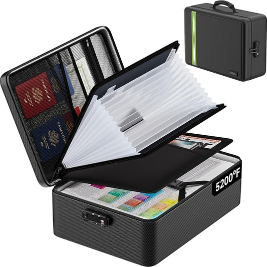 Fireproof Document Bag, Insulated Large Document Box by JIHOX