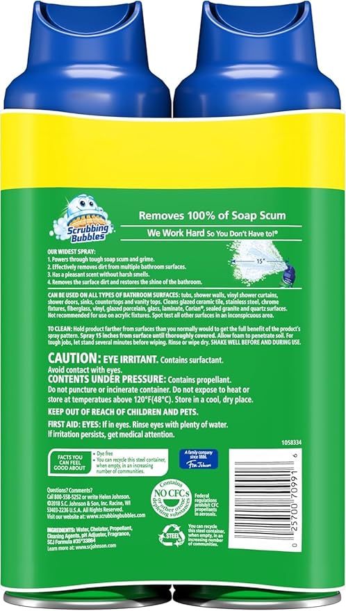 Scrubbing Bubbles Mega Bathroom and Shower Foamer Aerosol, Rainshower Scent - Image 8