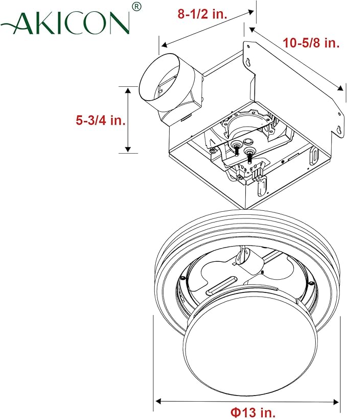 Akicon Ultra Quiet Bathroom Exhaust Fan - Image 6