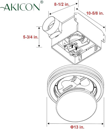 Akicon Ultra Quiet Bathroom Exhaust Fan - Image 7