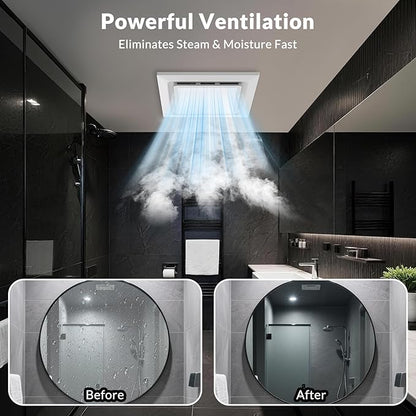 TEPU Bathroom Exhaust Fan with Light 144 CFM, 11.8In Grille, Cutout Size 9.8" x - Image 4