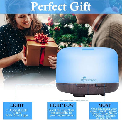 Diffuserlove Essential Oil Diffuser 500ML Aromatherapy Diffuser Mist - Image 6