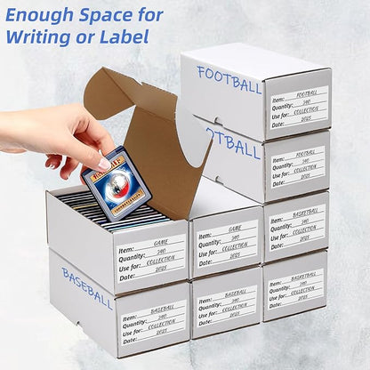 EXYGLO Trading Card Storage Box 25 Pack 340 Count 20pt, 7.1x3.8x2.9 Inch White - Image 4