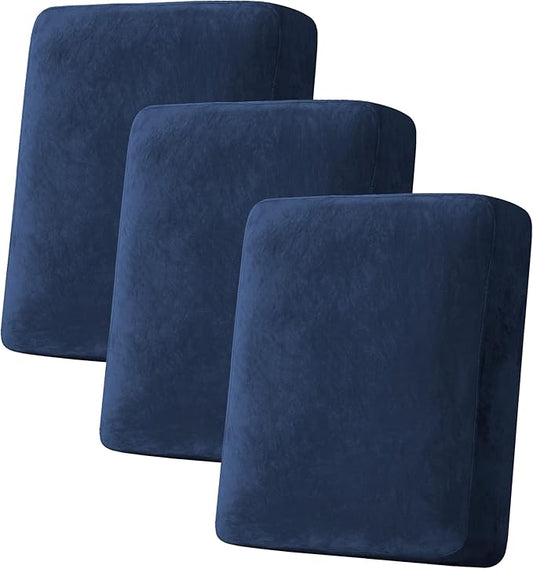 H.VERSAILTEX Velvet Stretch Couch Cushion Cover Plush Cushion Slipcover by HVERSAILTEX
