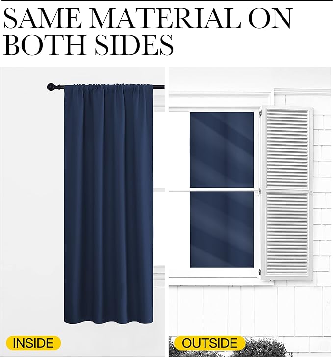 NICETOWN Navy Curtains Blackout Draperies - Image 6