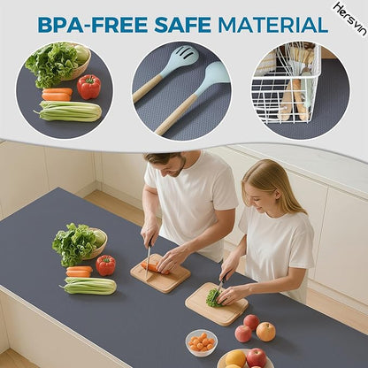 Hersvin Shelf Liners, 12in x 20ft Kitchen Drawer Mats, Non-Adhesive EVA - Image 4