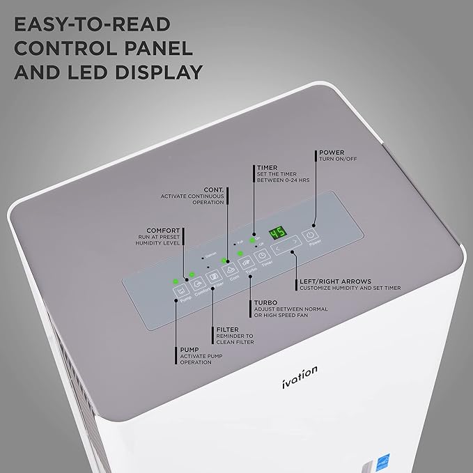Ivation 4, 500 Sq. Ft Energy Star Dehumidifier - Image 3