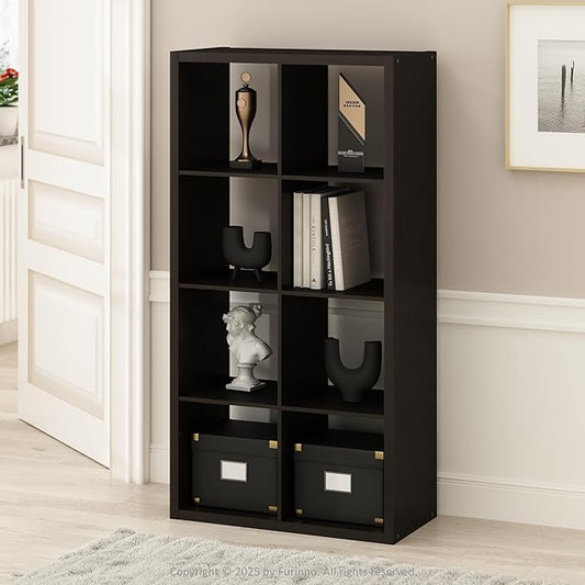 Furinno Simple Cube Storage Organizer, 8-Cube Display Shelf, Open Back Shelving by Furinno-FitsYourSpaceFitsYourBudget