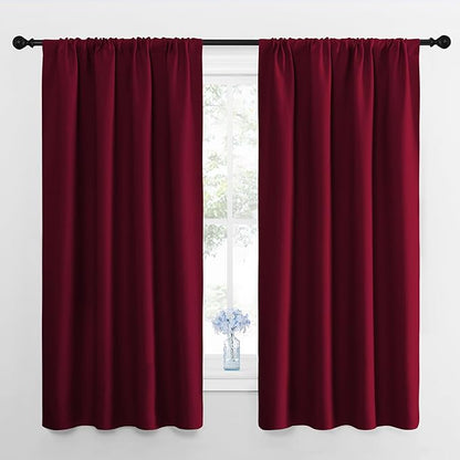 NICETOWN Blackout Curtains for Bedroom, Wine Red, 1 Pair, 42 by 45-inch by NICETOWN