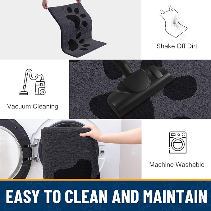 Smiry Dog Door Mat for Muddy Paws, Absorbs Moisture and Dirt, Low-Profile - Image 7