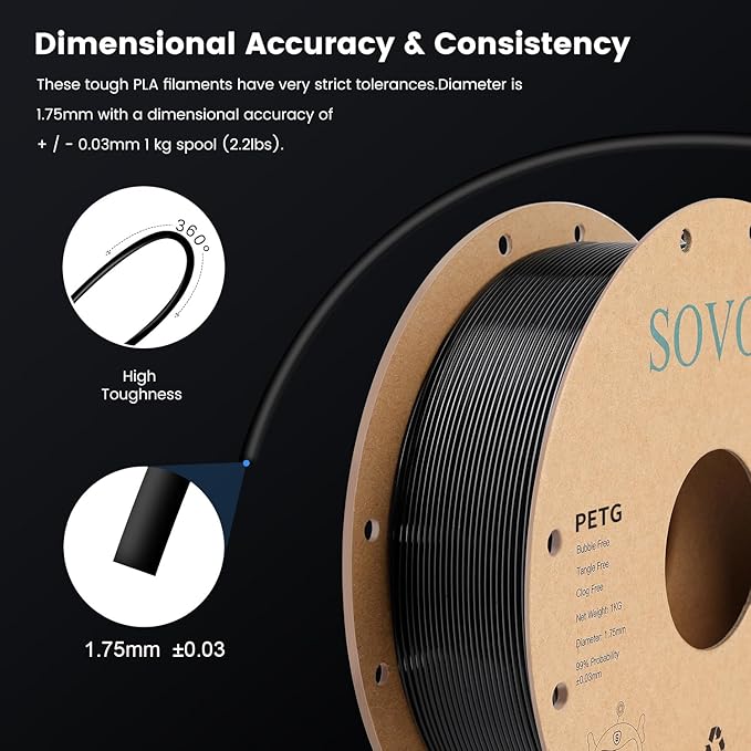 Sovol 3D Printer PETG Filament 2kg Spool Printing Materials, Wiring Tightness - Image 6