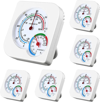 Kathfly 6 Pcs Indoor Thermometer and Humidity Gauge Indoor Mini Thermometer by Kathfly