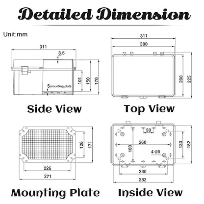 Sunnyglade ABS Plastic Dustproof Waterproof IP65 Junction Box Universal Durable - Image 6